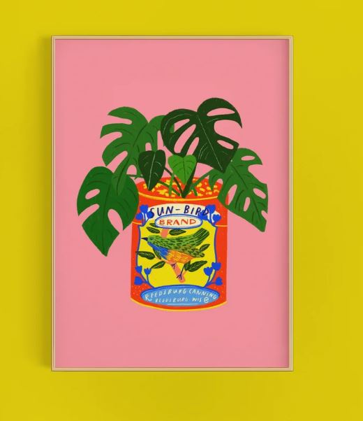 Monstera House Plant Art Print by Kerrie Illustrates