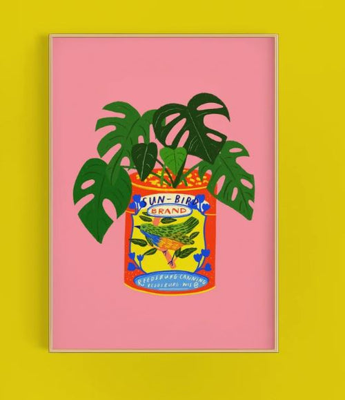 Monstera House Plant Art Print by Kerrie Illustrates