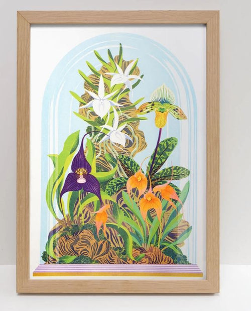 Orchid Still Life Riso Print by Printer Johnson