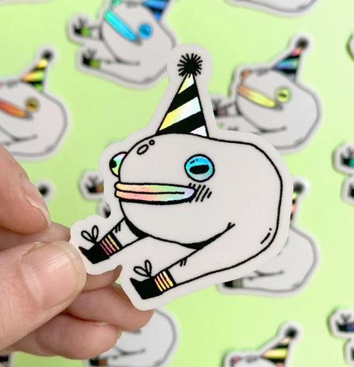 Party Socks Holographic Vinyl Sticker