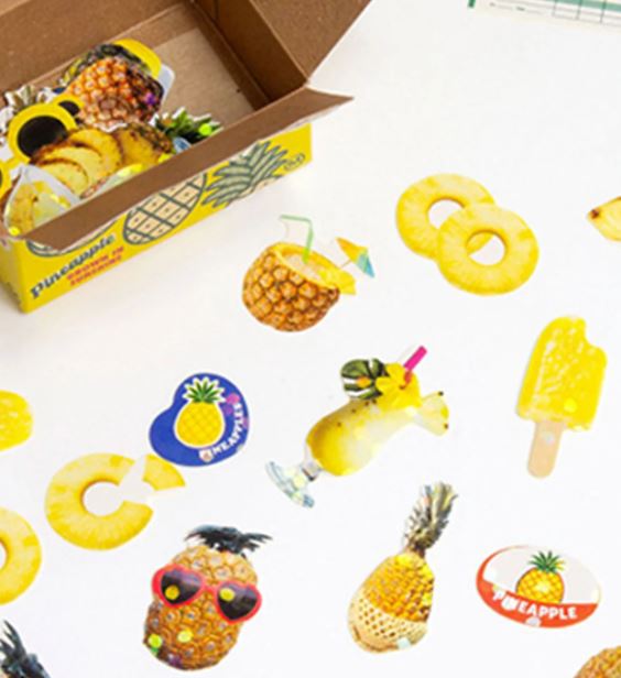 Japanese Mini Sticker Box Pineapple