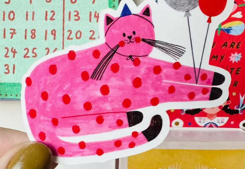 Pink Cat Sticker