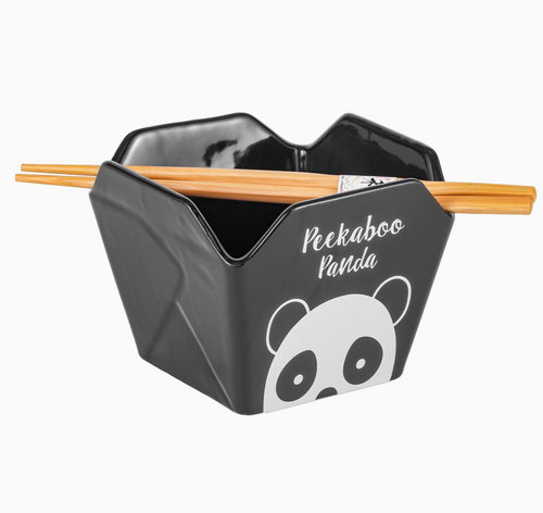Takeout Box Serving Bowl With Chopsticks Peekaboo  PANDA