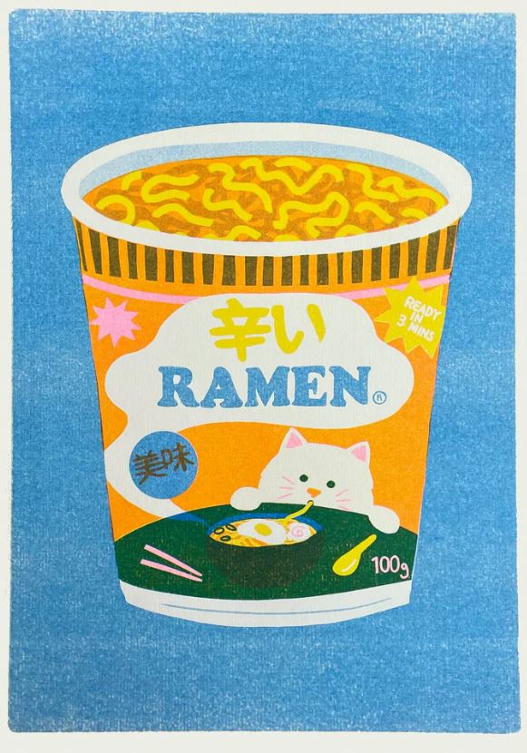 Ramen Riso Print by Naomi Wilkinson Illustration