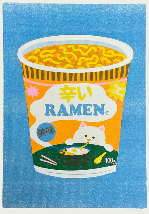 Ramen Riso Print by Naomi Wilkinson Illustration