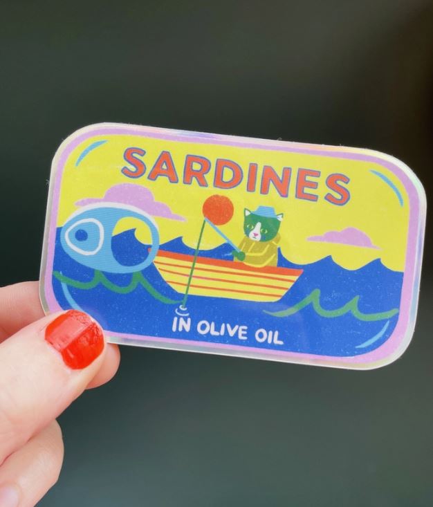 Sardine Tin Vinyl Sticker Naomi Wilkinson