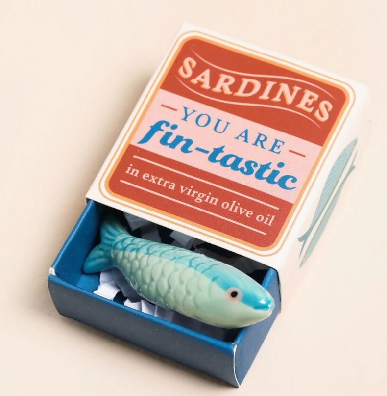 Tiny Matchbox Ceramic Token - Sardine