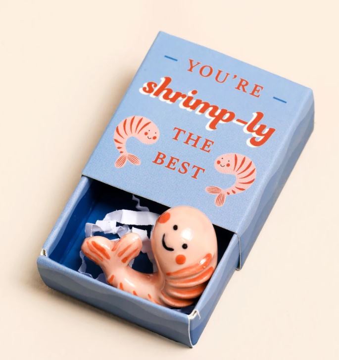 Tiny Match Box Ceramic Token - Shrimp