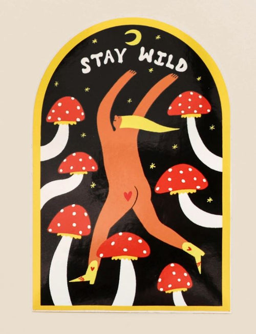 Mushroom Stay Wild Vinyl Sticker