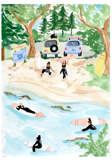 Beach Surfers by Sabina Fenn