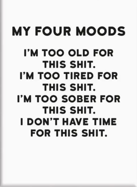 Four Moods Fridge Magnet