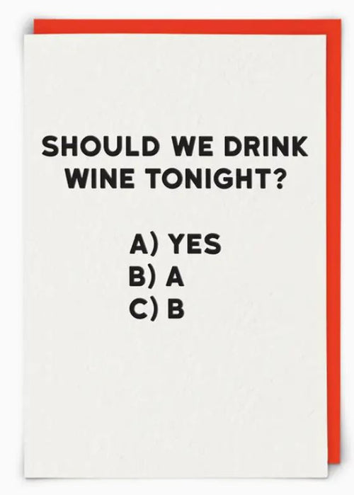 Wine Tonight Greeting Card