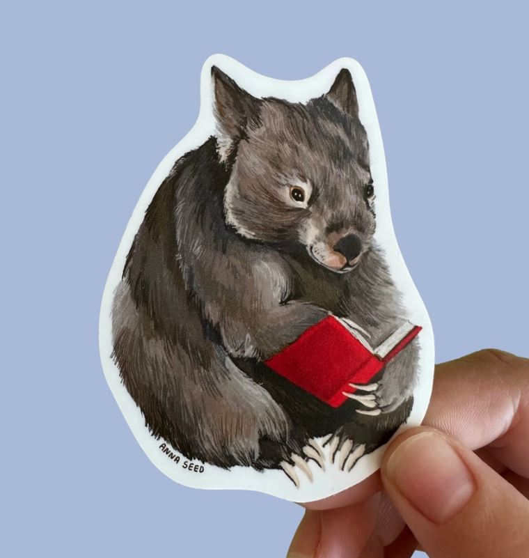 Reading Wombat Sticker