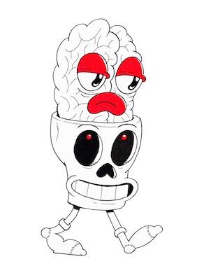 Brain Skull by John Roderick Paine Small - Featured Artists