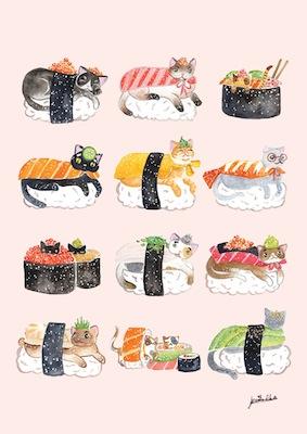 Sushi Cats by Jess Chen Small - Featured Artists