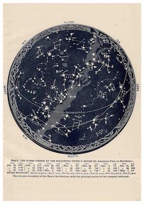 Constellations Map 5 Small - A3 Posters