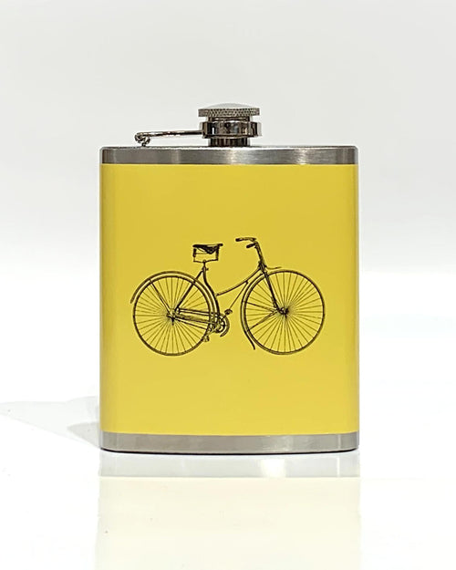 Hip Flask - Yellow Bicycle Flasks