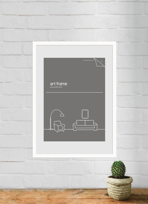 Deluxe Frame A2 White (single mat board) Large Frames