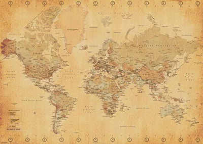 World Map Vintage Huge - Giant Posters